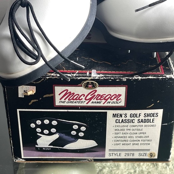 Mac Greggor Men’s Golf‎ Shoes Size 9.5 New With Box And Tags Vintage Classic B&W main image 5